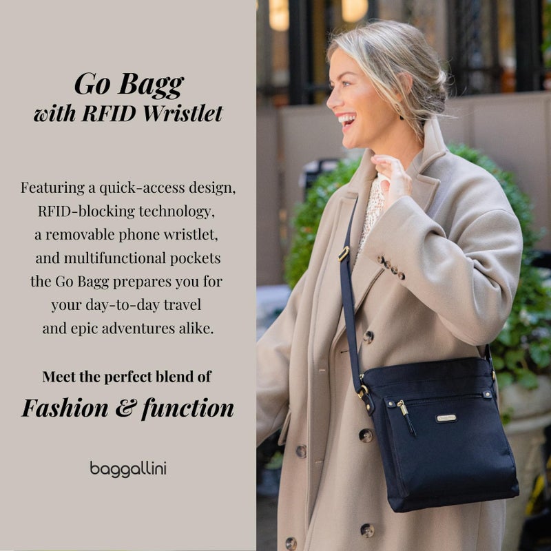Baggallini Go Bagg with RFID Wristlet - Lightweight 10.75"x10" Travel Purse Crossbody Bag for Women - Image 2